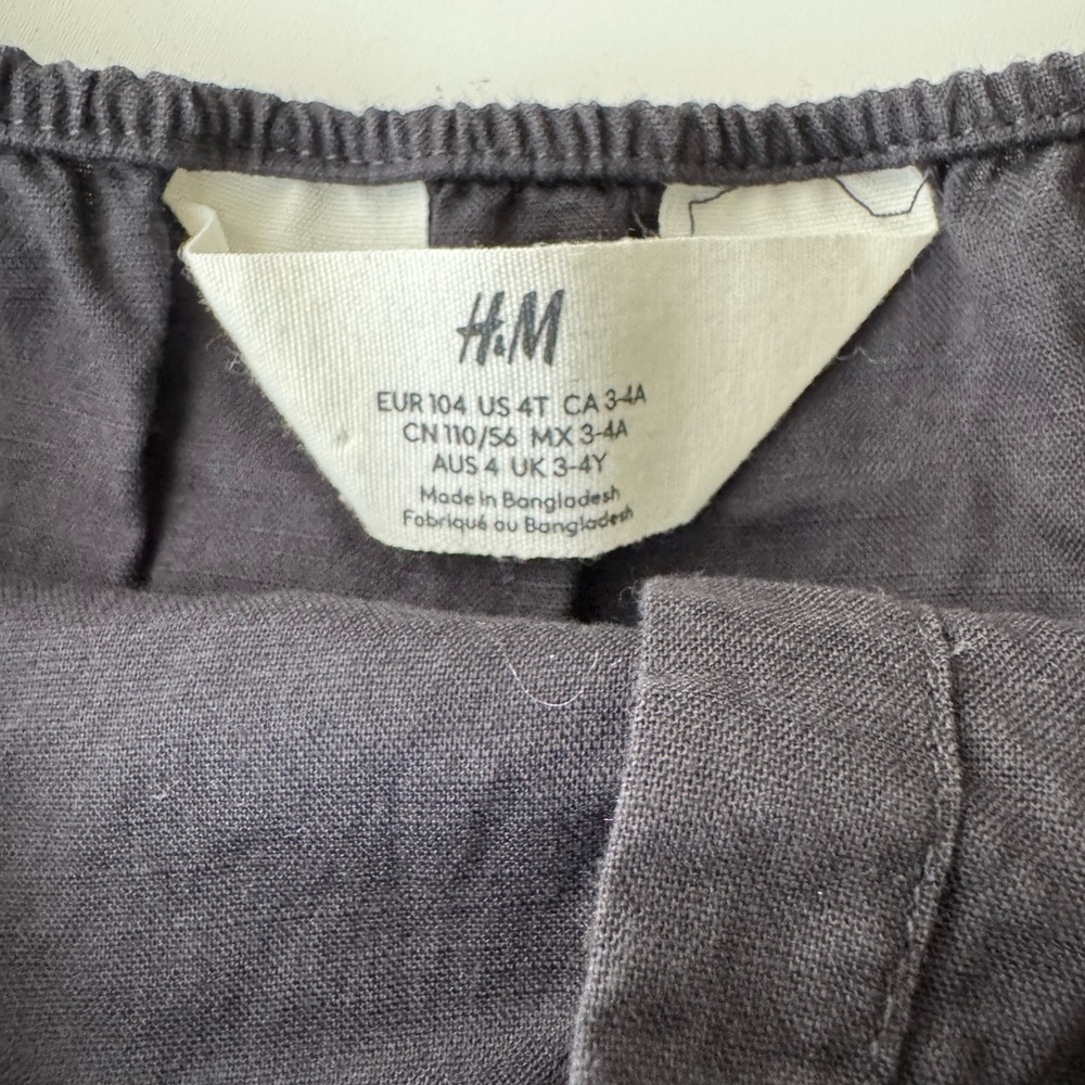 H&M Gray Ruched Ruffled Toddler Sundress 3-4T - Picture 7 of 8